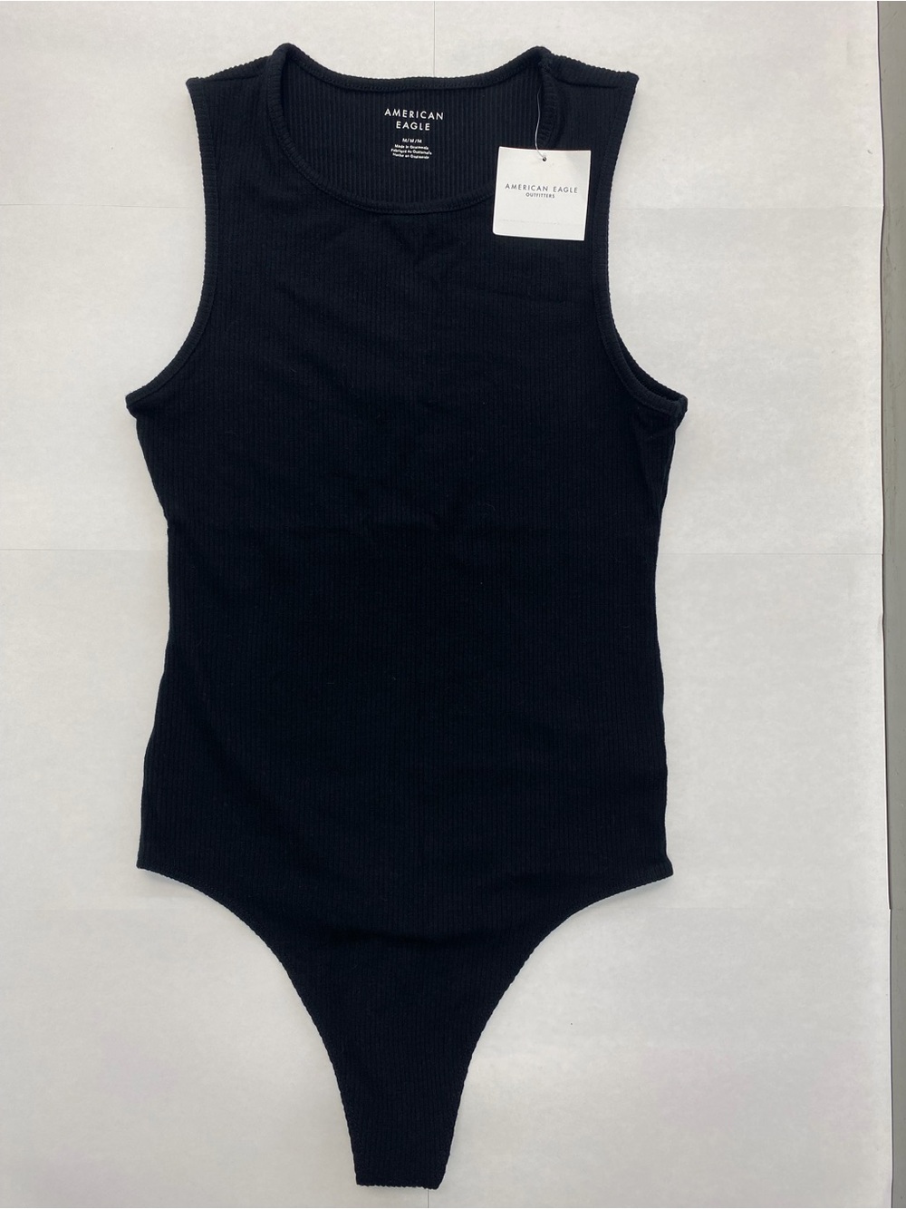 American Eagle Outfitters Black Ribbed Tank Bodysuit